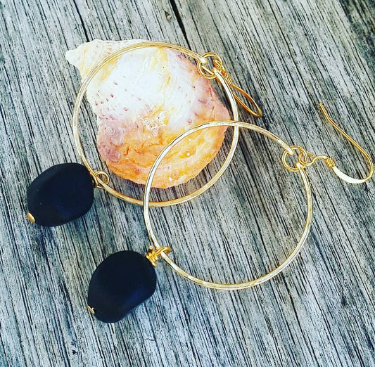 Black Seaglass Earrings (Pack of 3) SRP $ 10.00