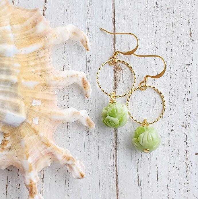 Flower Bud Hoop | Small Hoop | Single | Flower Earrings | Gold Hoops (Pack of 3) SRP $12.00
