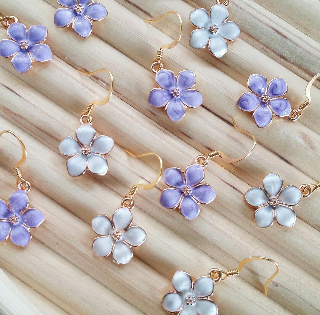 Flower Earrings | Small Flower Earrings | Floral | White | Lavender (Pack of 3) SRP $8.00