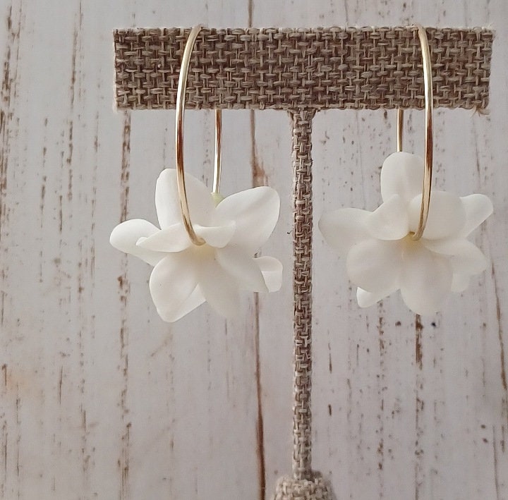 Pikake Flower Endless Hoop Earrings | Gold Hoops | Jasmine Flower | Gold Filled (Pack of 3) SRP $65.00