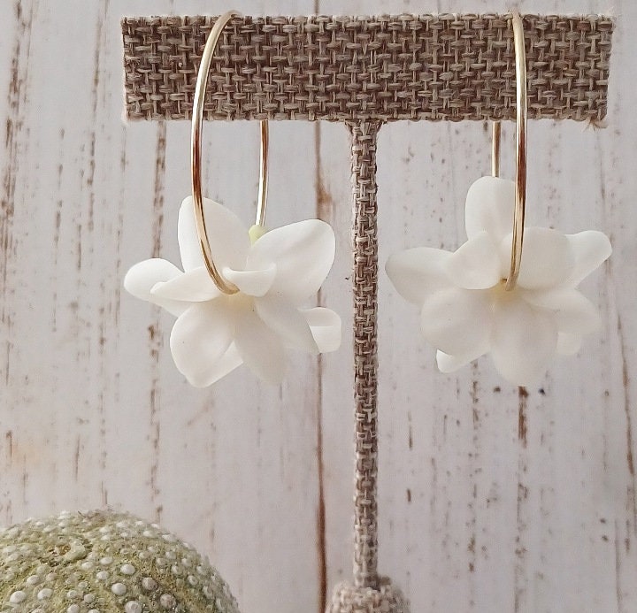 Pikake Flower Endless Hoop Earrings | Gold Hoops | Jasmine Flower | Gold Filled (Pack of 3) SRP $65.00