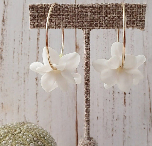 Pikake Flower Endless Hoop Earrings | Gold Hoops | Jasmine Flower | Gold Filled (Pack of 3) SRP $65.00