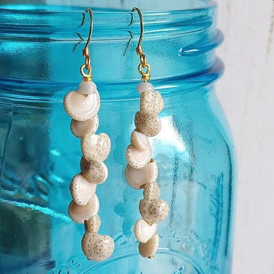Shell Earrings |Umbonium | Mother Of Pearl | Gold | Silver | Dangle Earrings (Pack of 3) SRP $10.00
